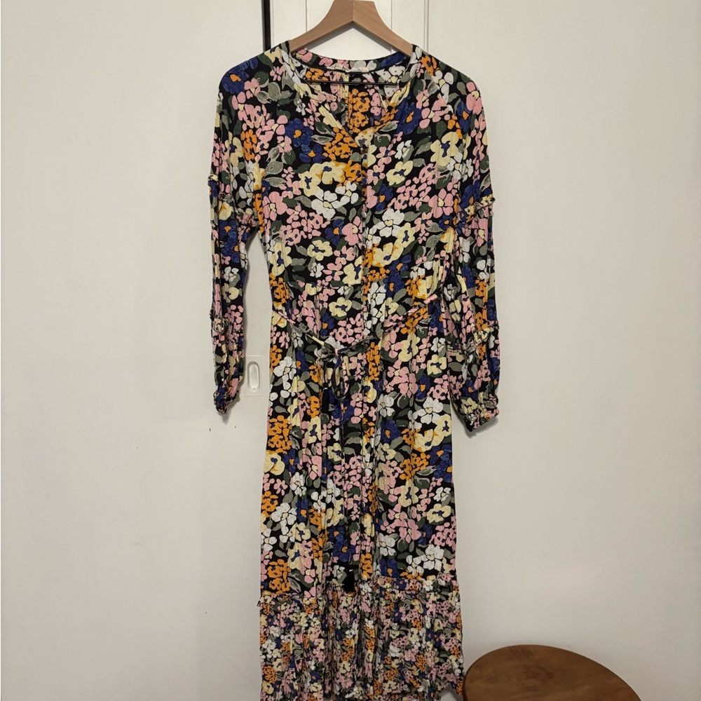 Fat Face Multicolor Floral Long Sleeve Dress